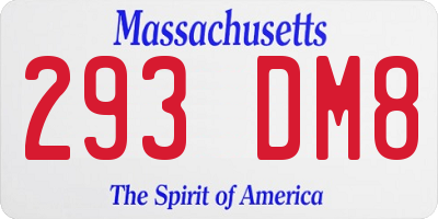 MA license plate 293DM8