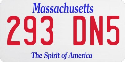 MA license plate 293DN5