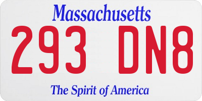 MA license plate 293DN8