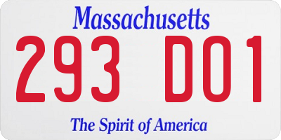 MA license plate 293DO1