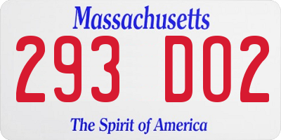 MA license plate 293DO2