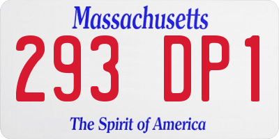 MA license plate 293DP1