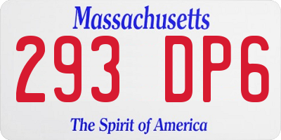MA license plate 293DP6
