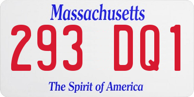 MA license plate 293DQ1