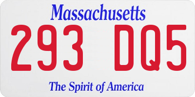MA license plate 293DQ5