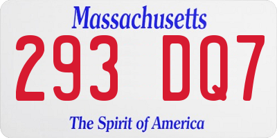MA license plate 293DQ7