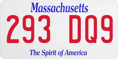 MA license plate 293DQ9