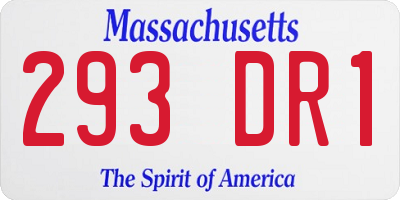 MA license plate 293DR1