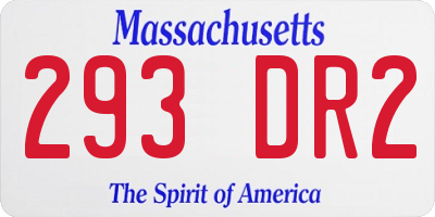 MA license plate 293DR2