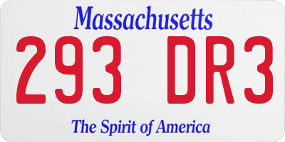 MA license plate 293DR3