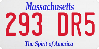 MA license plate 293DR5