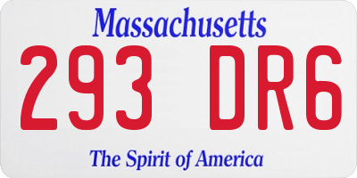 MA license plate 293DR6
