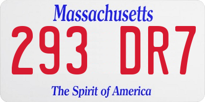 MA license plate 293DR7