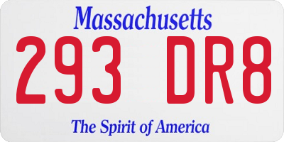 MA license plate 293DR8