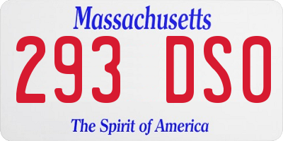 MA license plate 293DS0