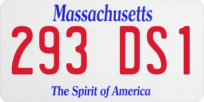 MA license plate 293DS1
