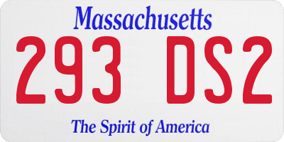MA license plate 293DS2