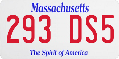 MA license plate 293DS5