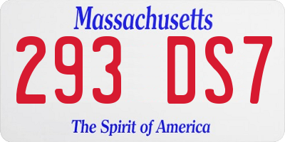MA license plate 293DS7