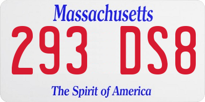 MA license plate 293DS8