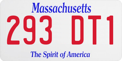 MA license plate 293DT1