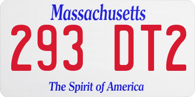 MA license plate 293DT2
