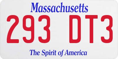 MA license plate 293DT3