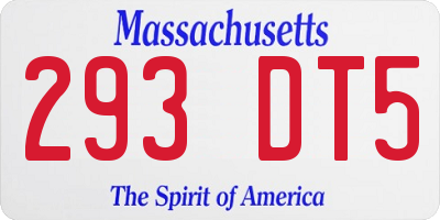 MA license plate 293DT5