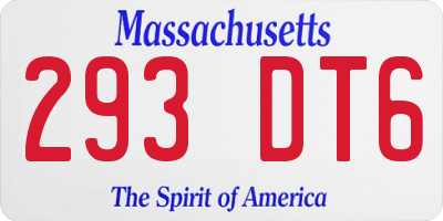 MA license plate 293DT6