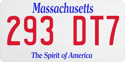 MA license plate 293DT7