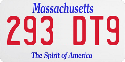 MA license plate 293DT9