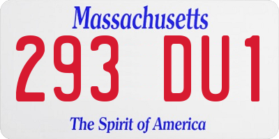 MA license plate 293DU1