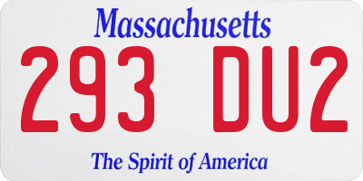 MA license plate 293DU2