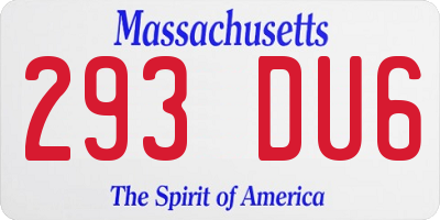 MA license plate 293DU6