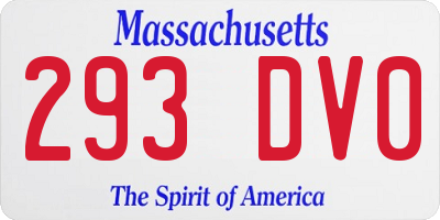 MA license plate 293DV0