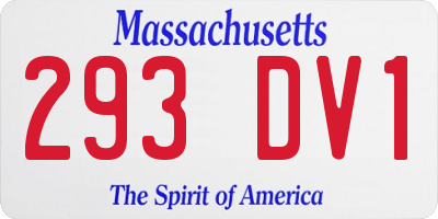 MA license plate 293DV1