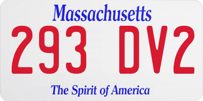 MA license plate 293DV2
