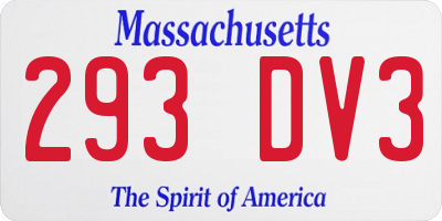 MA license plate 293DV3