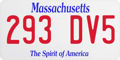 MA license plate 293DV5