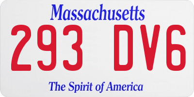 MA license plate 293DV6