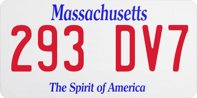 MA license plate 293DV7