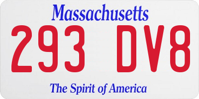 MA license plate 293DV8