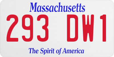 MA license plate 293DW1