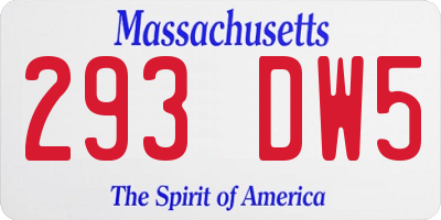MA license plate 293DW5