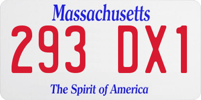 MA license plate 293DX1