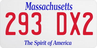 MA license plate 293DX2