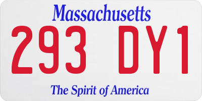 MA license plate 293DY1