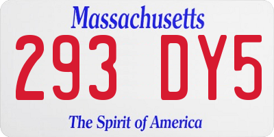 MA license plate 293DY5