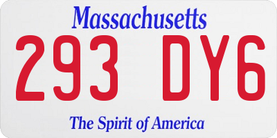 MA license plate 293DY6