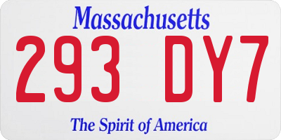 MA license plate 293DY7